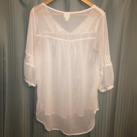 White Sheer Blouse - Picture 2 of 5